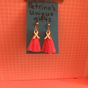 Breast-Cancer awareness earrings handmade